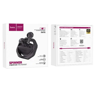 Cuffie auricolari wireless Hoco EW70 nere e viola