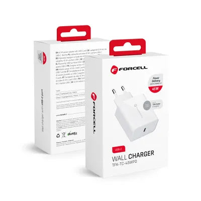 Caricabatterie per telefono Forcell F-Energy USB C QC4.0 PD 3A 45W TFK-TC-45WPD bianco