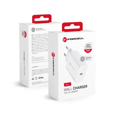 Caricabatterie per telefono Forcell F-Energy USB C QC4.0 PD 3A 25W TFK-TC-25WPD bianco