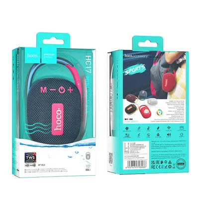 Hoco HC17 – Altoparlante Bluetooth Portatile con Moschettone, FM, USB, TF e AUX
