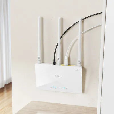 Router Wi-Fi Hoco HI30 – Wireless 300 Mbps, Antenne 5 dBi, 4 Porte RJ45, Chip MT7628KN, WiFi4 (802.11b/g/n)