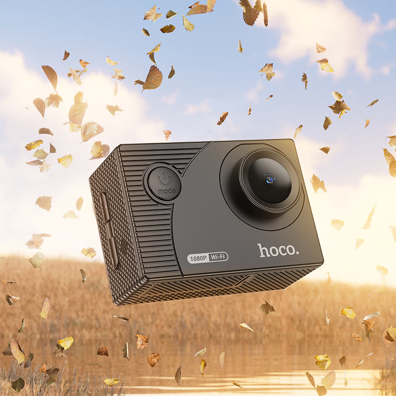 Hoco DV100 Videocamera Sportiva 1080p 30fps con Schermo 2" – Nera + Cuffie con Microfono