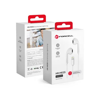 FORCELL Auricolari con filo iPhone Lightning 8 pin bianco HR-ME25