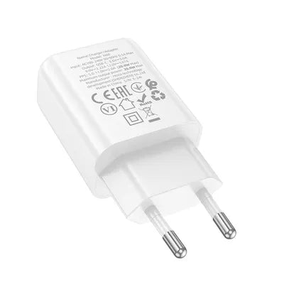 Caricabatterie Hoco N60 USB-C 20W – Ricarica Rapida PD, QC3.0, FCP, AFC | Spina EU in PC Ignifugo