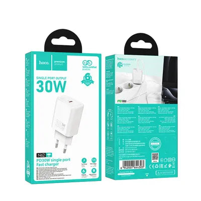 Caricabatterie per telefono Hoco USB C QC PD 30W N62 bianco