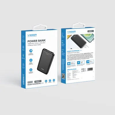 Power bank VEGER 10000mAh 2A A10 (W1065) nero