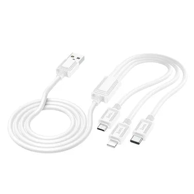 Cavo 3 in 1 da USB A a Lightning / Micro USB / USB C Hoco 2A 1 m X74