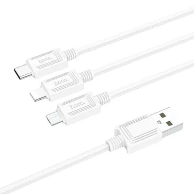 Cavo 3 in 1 da USB A a Lightning / Micro USB / USB C Hoco 2A 1 m X74
