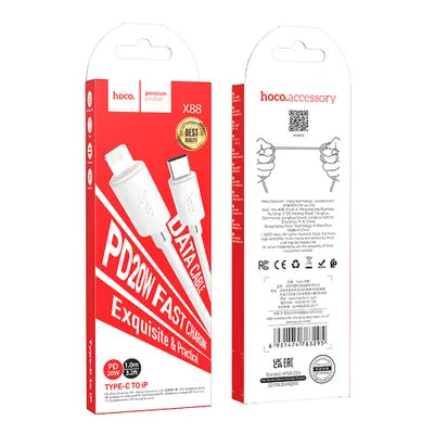 HOCO Cavo Type C e iPhone Lightning 8-pin Power Delivery 20W Gratifed X88 bianco